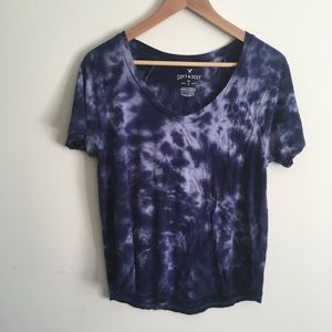 AE Soft & Sexy | Navy Blue Tie Dye Top Extra Small